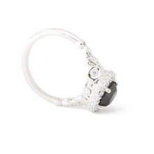 Load image into Gallery viewer, Paige's Black Diamond Platinum Engagement Ring