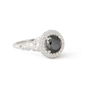 Paige's Black Diamond Platinum Engagement Ring