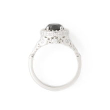 Load image into Gallery viewer, Paige&#39;s Black Diamond Platinum Engagement Ring