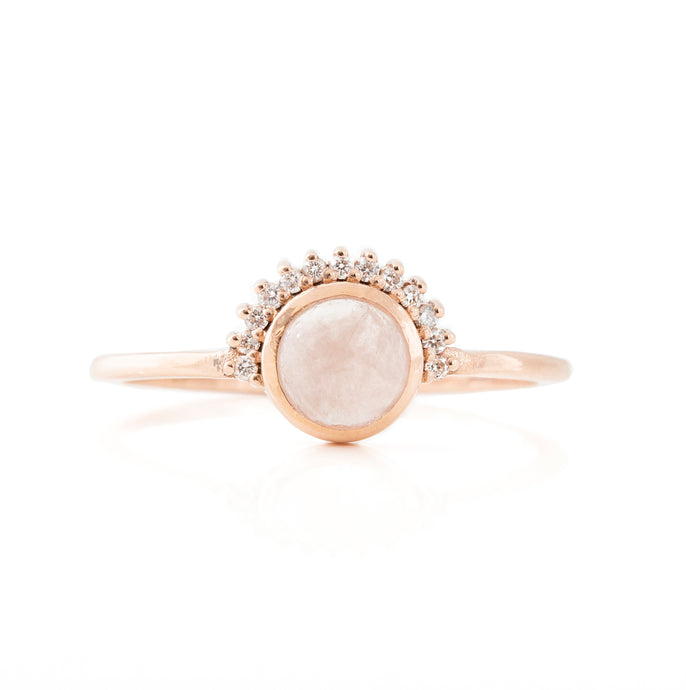 Shannon's Rose Quartz Diamond Engagement Ring