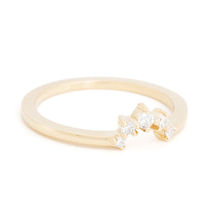 Gold Diamond Crown Stacking Ring