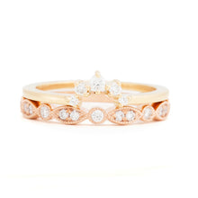 Load image into Gallery viewer, Gold Diamond Crown Stacking Ring