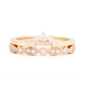 Gold Diamond Crown Stacking Ring