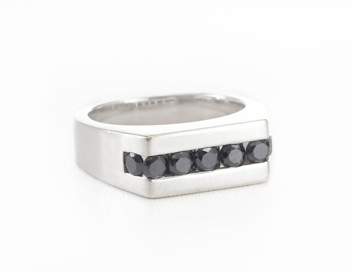 Dave's Custom White Gold Black Diamond Ring