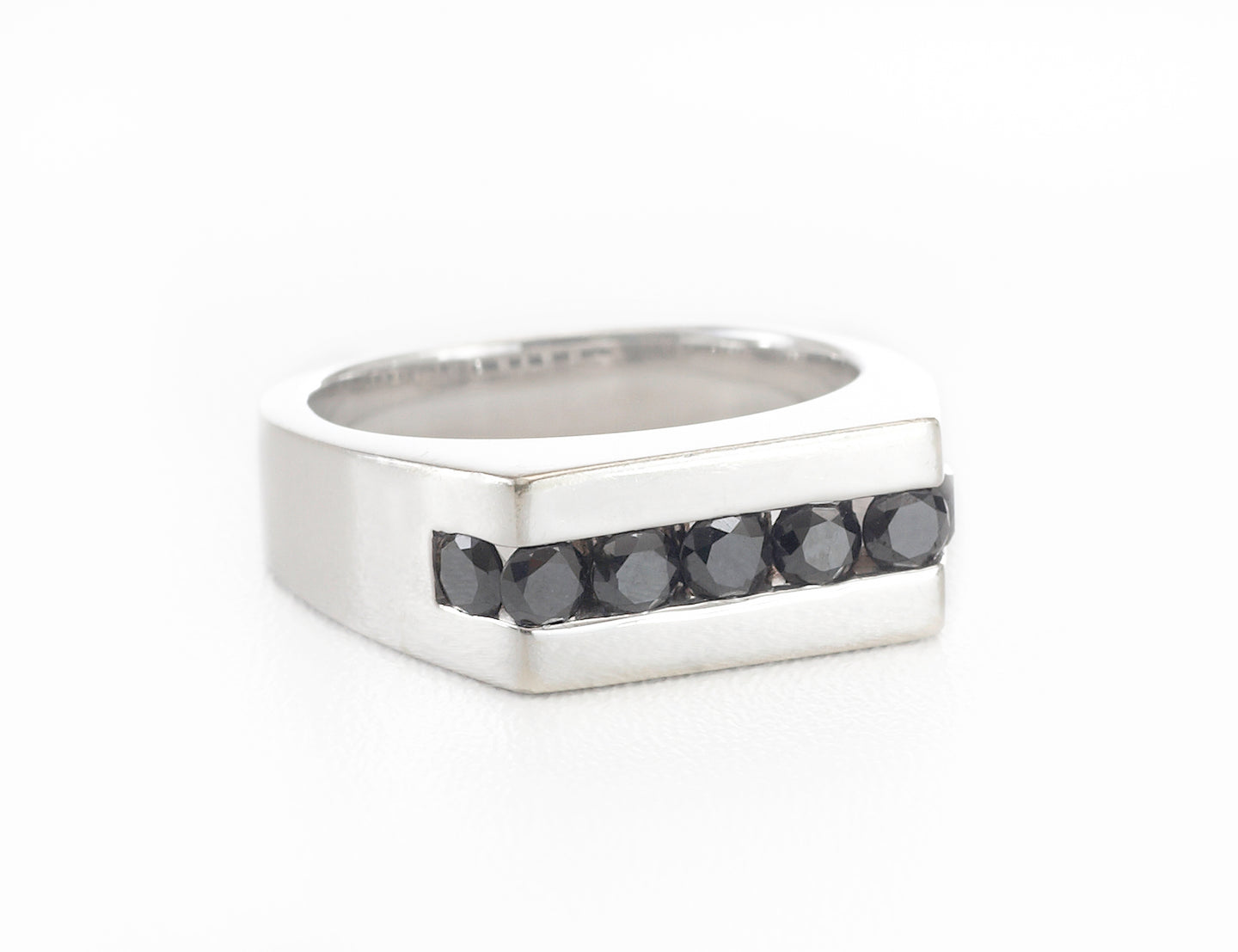 Dave's Custom White Gold Black Diamond Ring