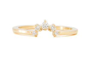 Gold Diamond Crown Stacking Ring